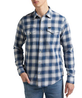 LEE CLEAN REG WESTERN MĘSKA KOSZULA W KRATĘ DŁUGI RĘKAW WASHED BLUE L66ROALR 112145390